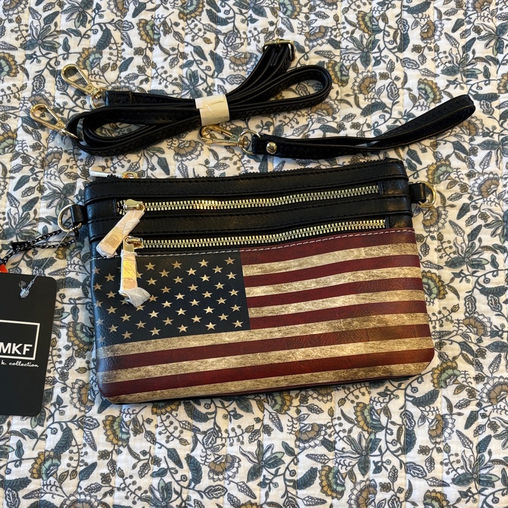 MKF Collection American Flag Crossbody Bag